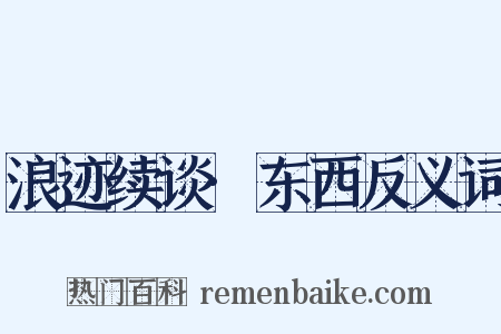 浪迹续谈·东西反义词是什么意思的图片